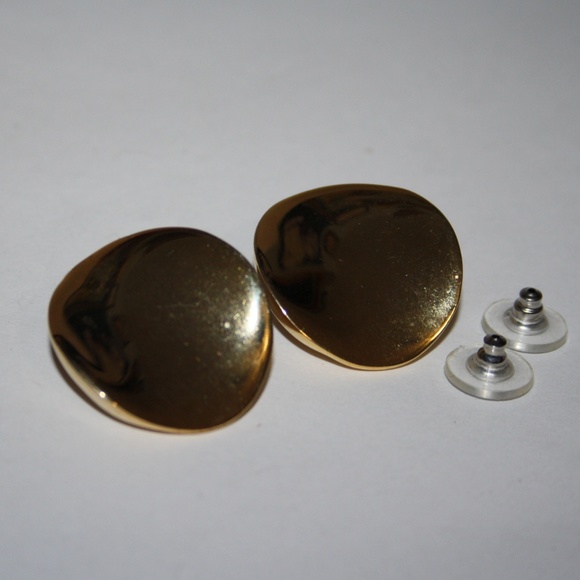 Vintage Jewelry - Large vintage gold post earrings
